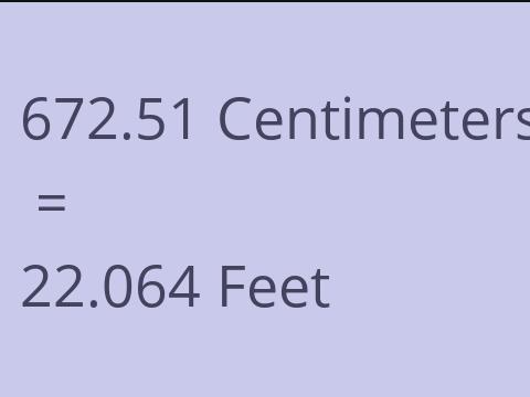 672.51 CM TO FEET