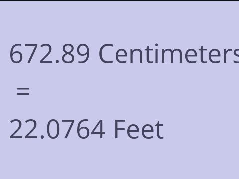 672.89 CM TO FEET