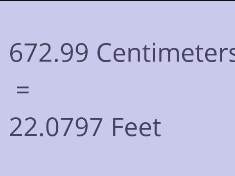 672.99 CM TO FEET