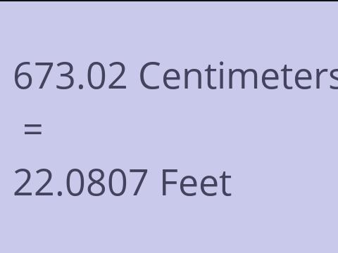 673.02 CM TO FEET