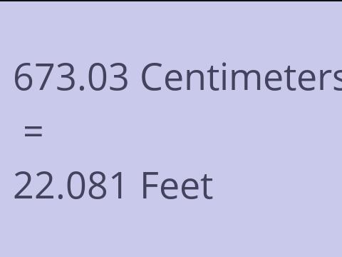 673.03 CM TO FEET