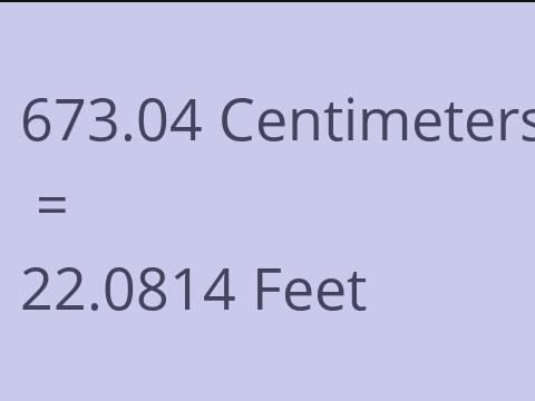 673.04 CM TO FEET