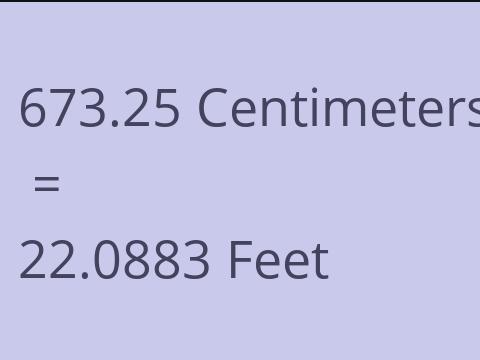 673.25 CM TO FEET