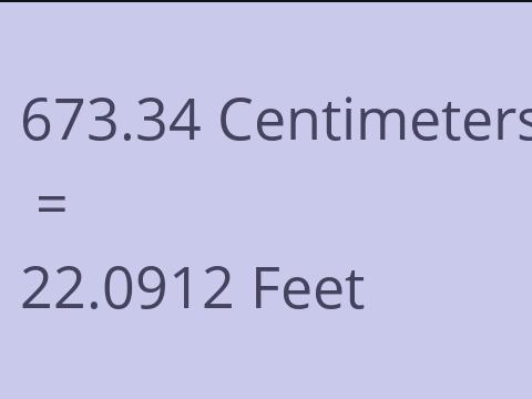 673.34 CM TO FEET