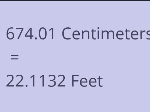 674.01 CM TO FEET