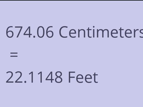 674.06 CM TO FEET