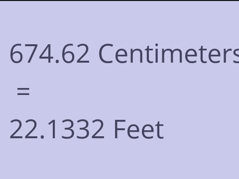 674.62 CM TO FEET