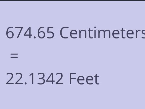 674.65 CM TO FEET