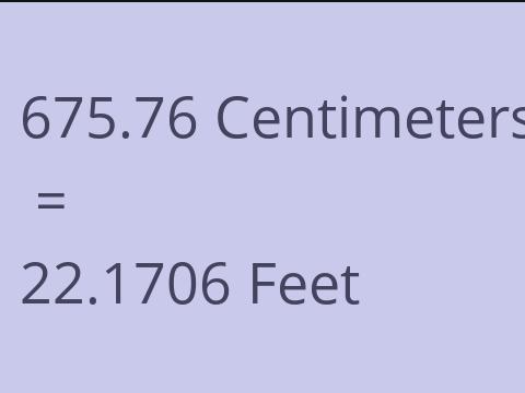 675.76 CM TO FEET