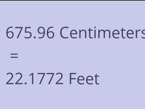 675.96 CM TO FEET