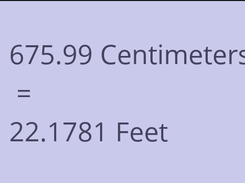 675.99 CM TO FEET