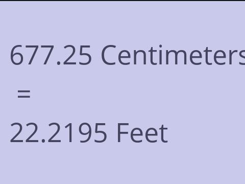 677.25 CM TO FEET