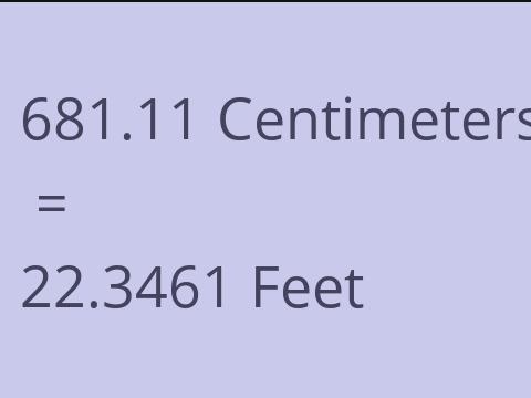 681.11 CM TO FEET