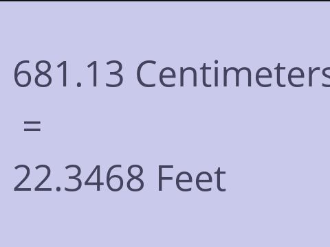 681.13 CM TO FEET