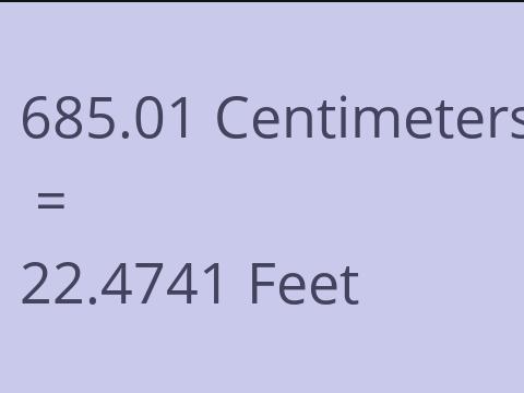 685.01 CM TO FEET