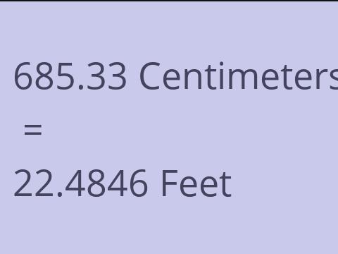 685.33 CM TO FEET