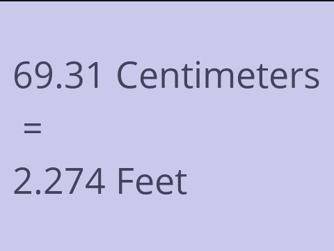 69.31 CM TO FEET