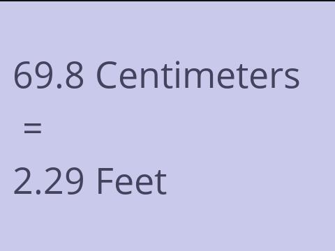 69.8 CM TO FEET