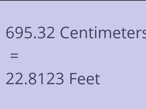 695.32 CM TO FEET