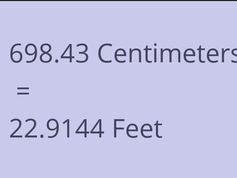 698.43 CM TO FEET