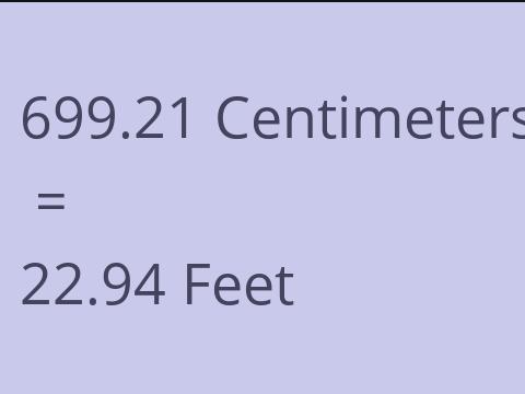 699.21 CM TO FEET