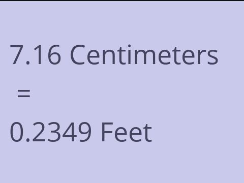 7.16 CM TO FEET