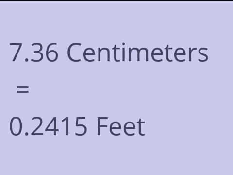 7.36 CM TO FEET