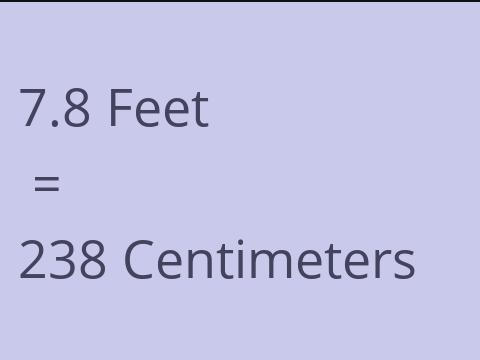 7.8 FEET TO CM