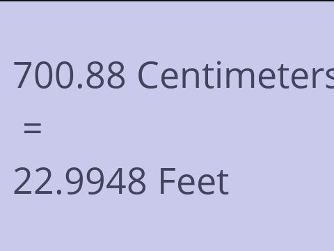 700.88 CM TO FEET