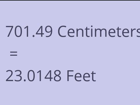 701.49 CM TO FEET