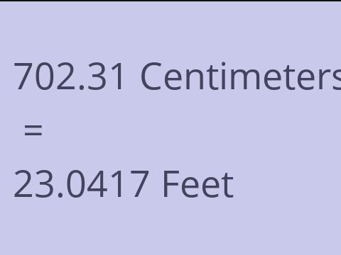 702.31 CM TO FEET