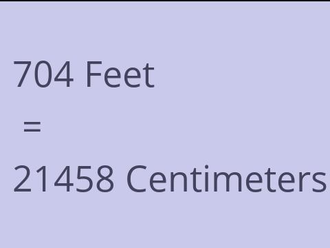 704 FEET TO CM