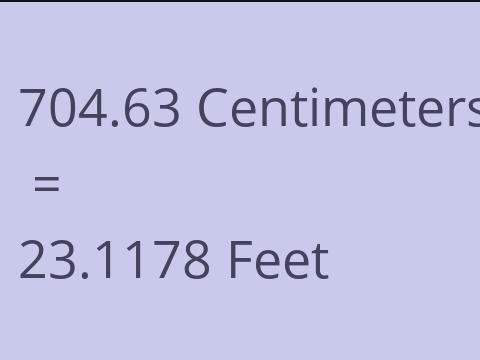 704.63 CM TO FEET