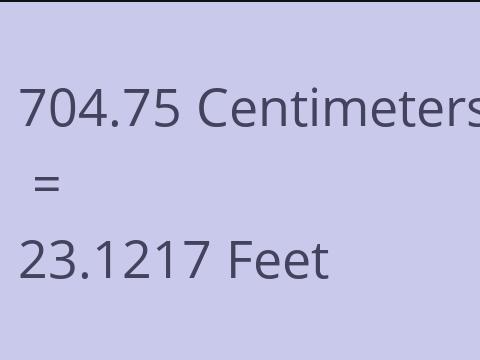 704.75 CM TO FEET