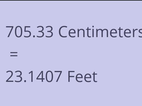 705.33 CM TO FEET