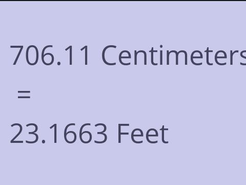 706.11 CM TO FEET