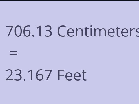 706.13 CM TO FEET