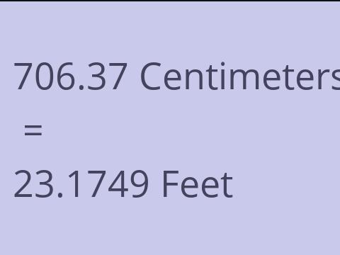 706.37 CM TO FEET