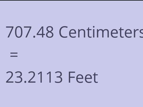 707.48 CM TO FEET