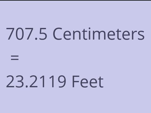 707.5 CM TO FEET