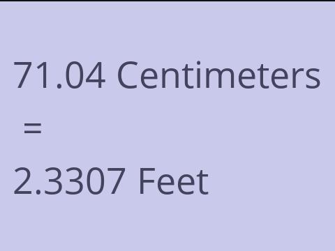 71.04 CM TO FEET