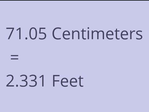 71.05 CM TO FEET