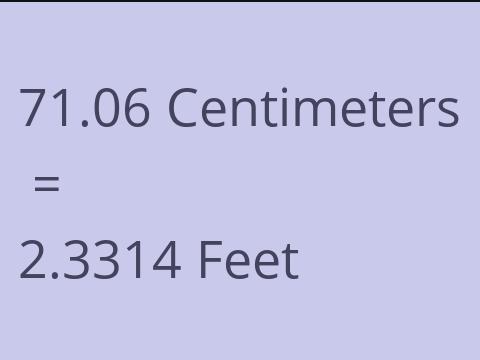 71.06 CM TO FEET