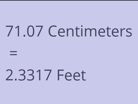 71.07 CM TO FEET