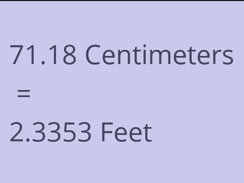 71.18 CM TO FEET