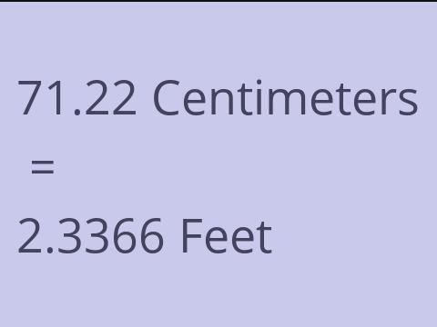 71.22 CM TO FEET