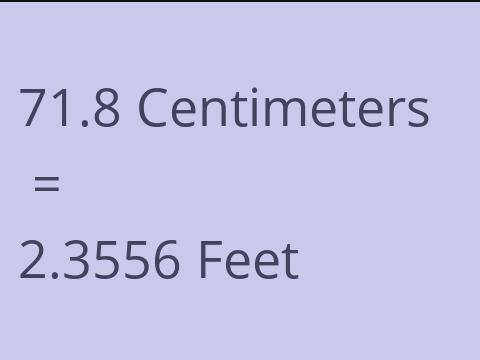 71.8 CM TO FEET