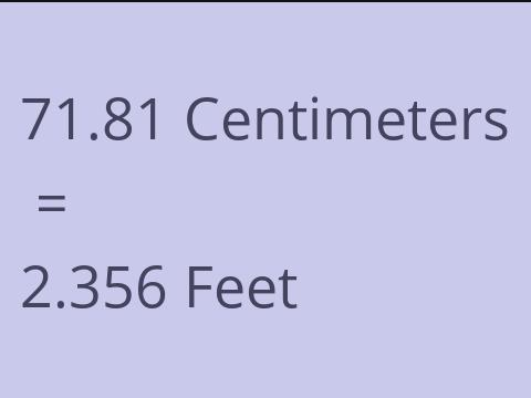 71.81 CM TO FEET