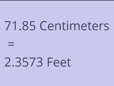 71.85 CM TO FEET