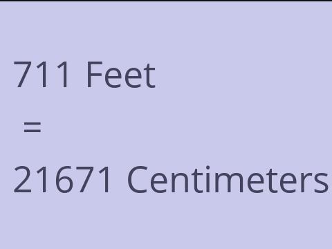 711 FEET TO CM